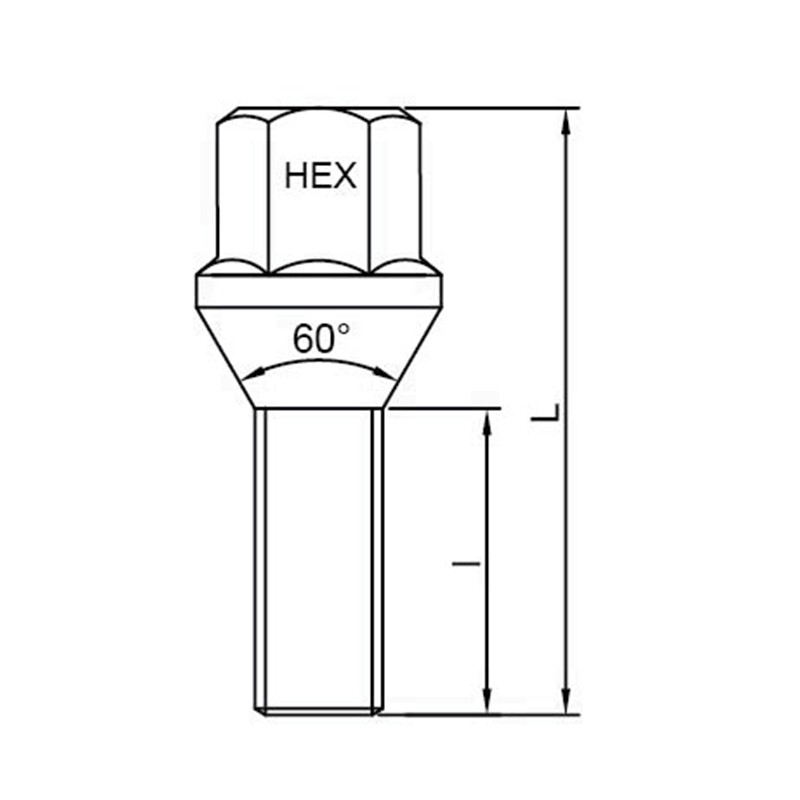 WF-B003 Прочный болт колеса автомобиля Cone‑Seat WF-B003 Прочный болт колеса автомобиля Cone‑Seat