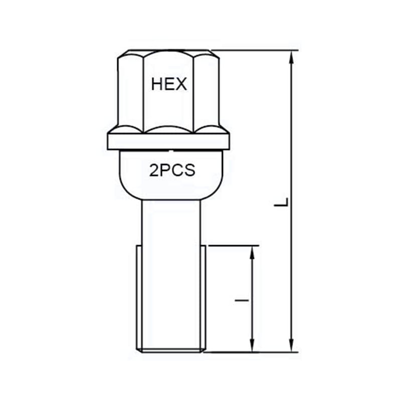 WF-B601B Высокопрочный‑хромированный‑покрытый болт крепления колеса PCD WF-B601B Высокопрочный‑хромированный‑покрытый болт крепления колеса PCD